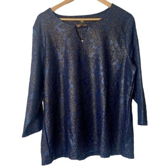 JM Collection Textured Hardware Top Intrepid Blue M - Picture 2 of 3